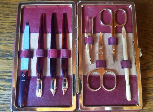 Echtleder etui maniküre set - echtleder-etui, maniküre-set